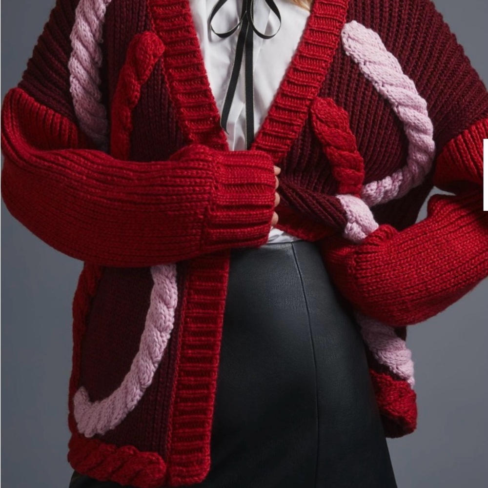 Anthropologie Maeve rope knit cardigan open front one size